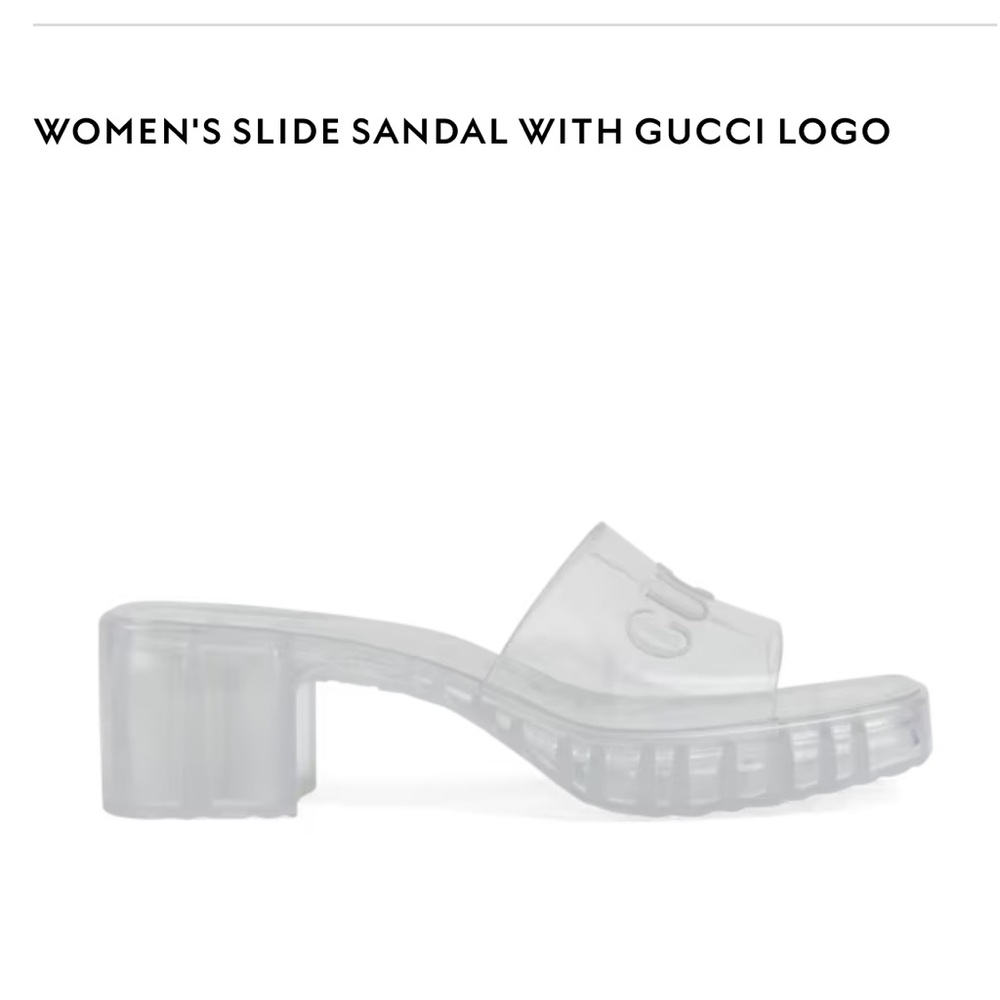 Gucci Logo Clear Chunky Mule Sandals